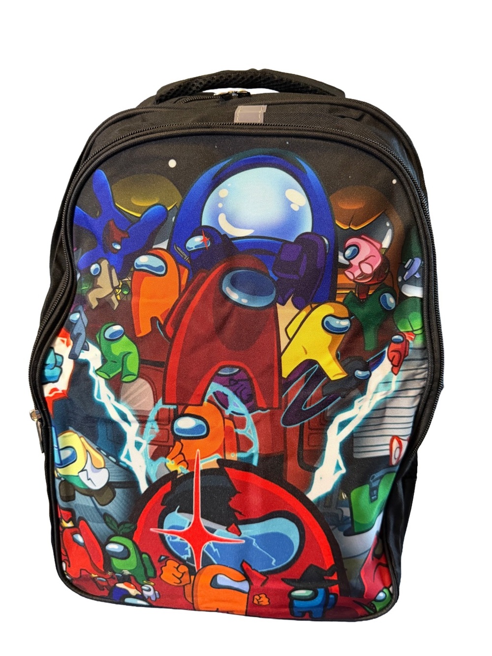 Among Us Black Multi-Color Graphic Backpack, Perfect for School, Travel & Outdoo